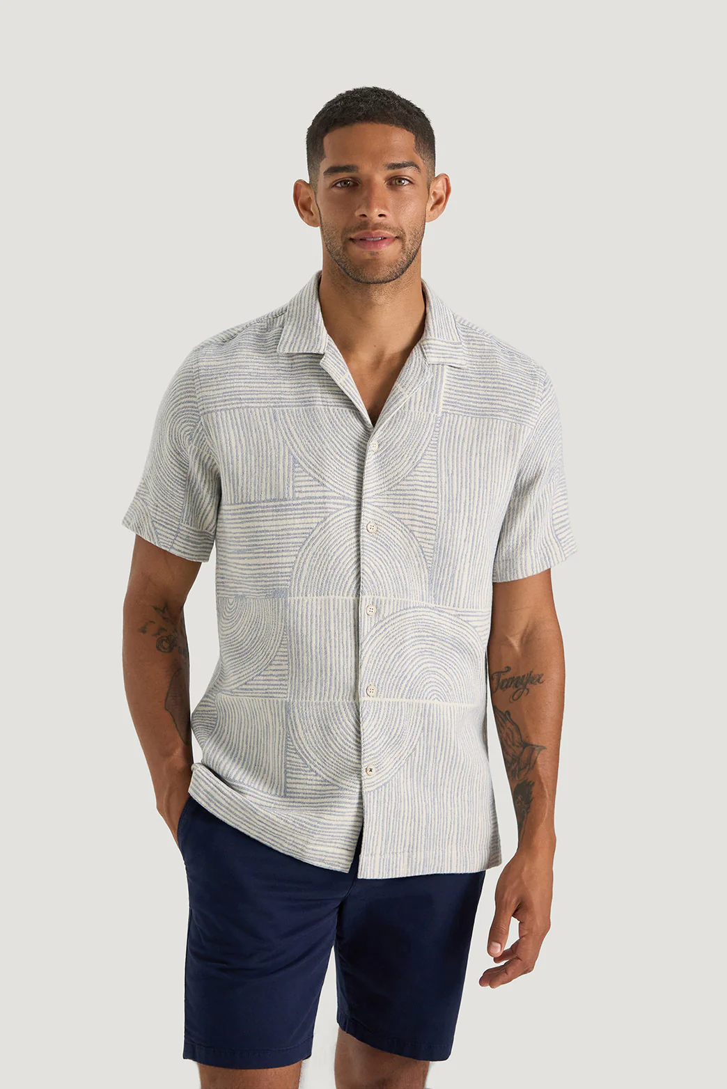 Certosa Geo Camp Collar Shirt - Image 3