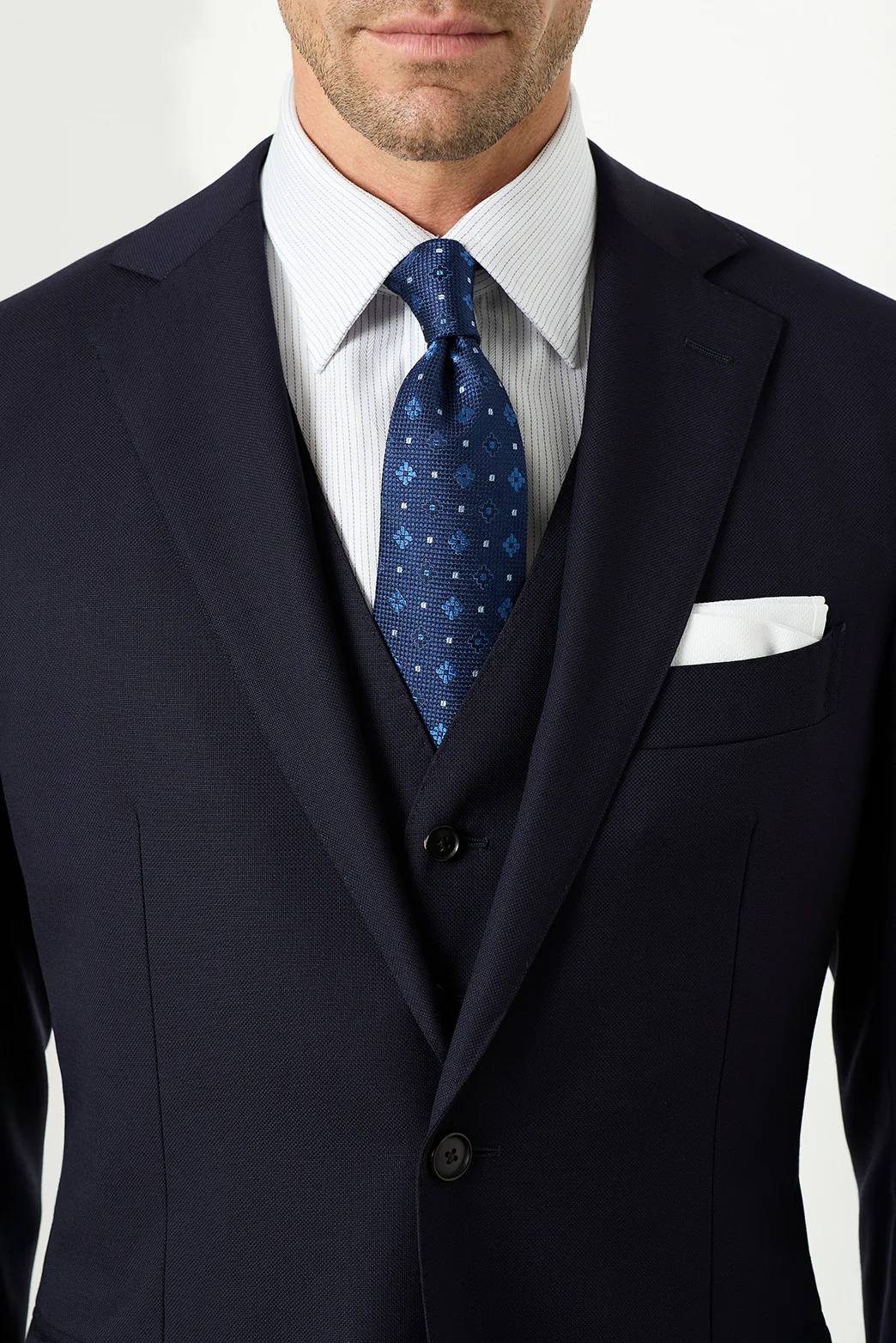 Saunders Navy Slim Jacket - Image 4