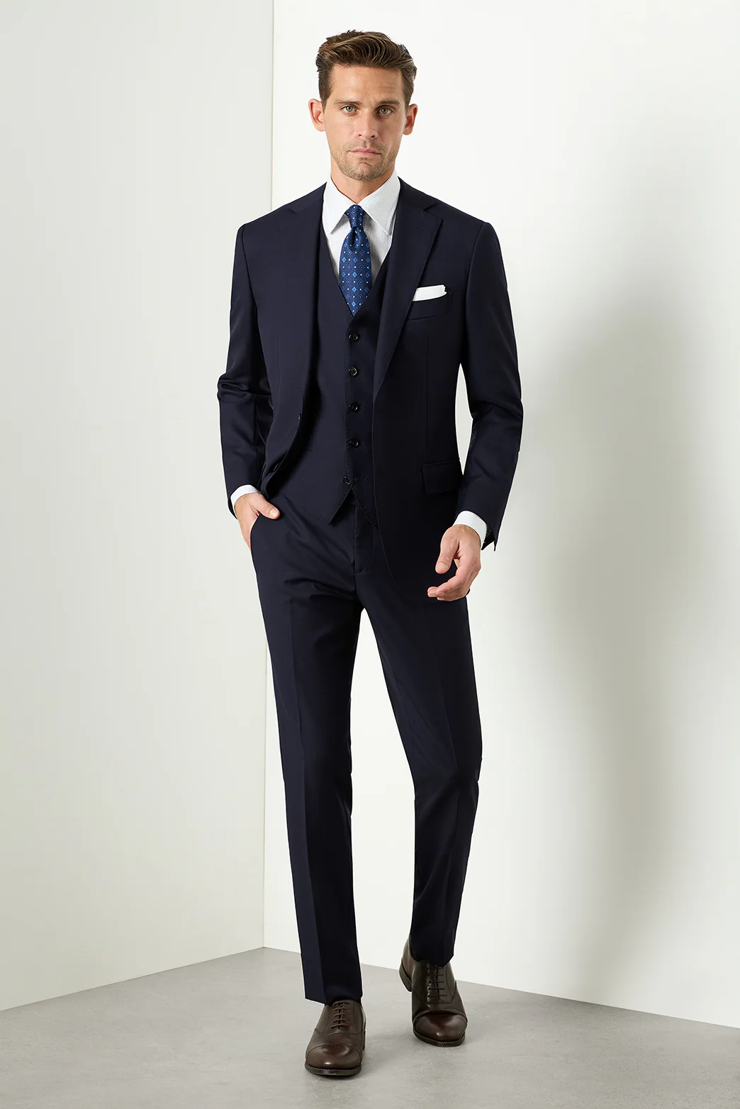 Saunders Navy Slim Jacket - Image 6