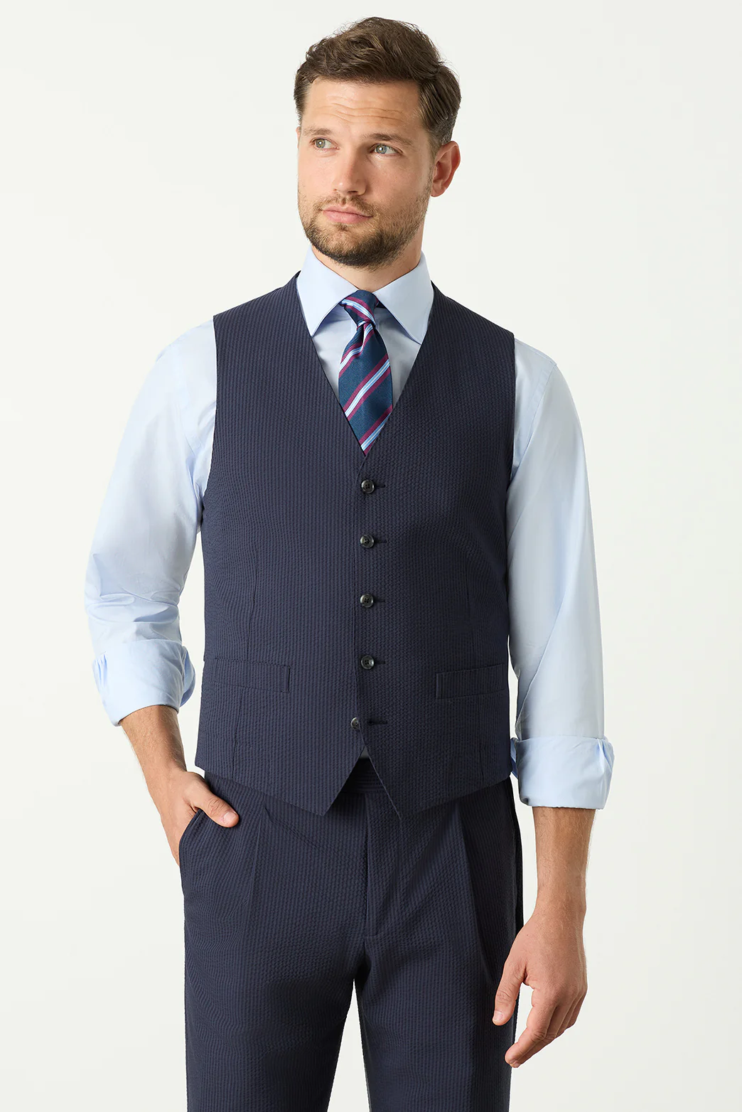 Weston Seersucker Waistcoat - Image 3